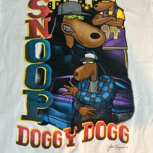 Hip Hop Dog Graphic Tee - White